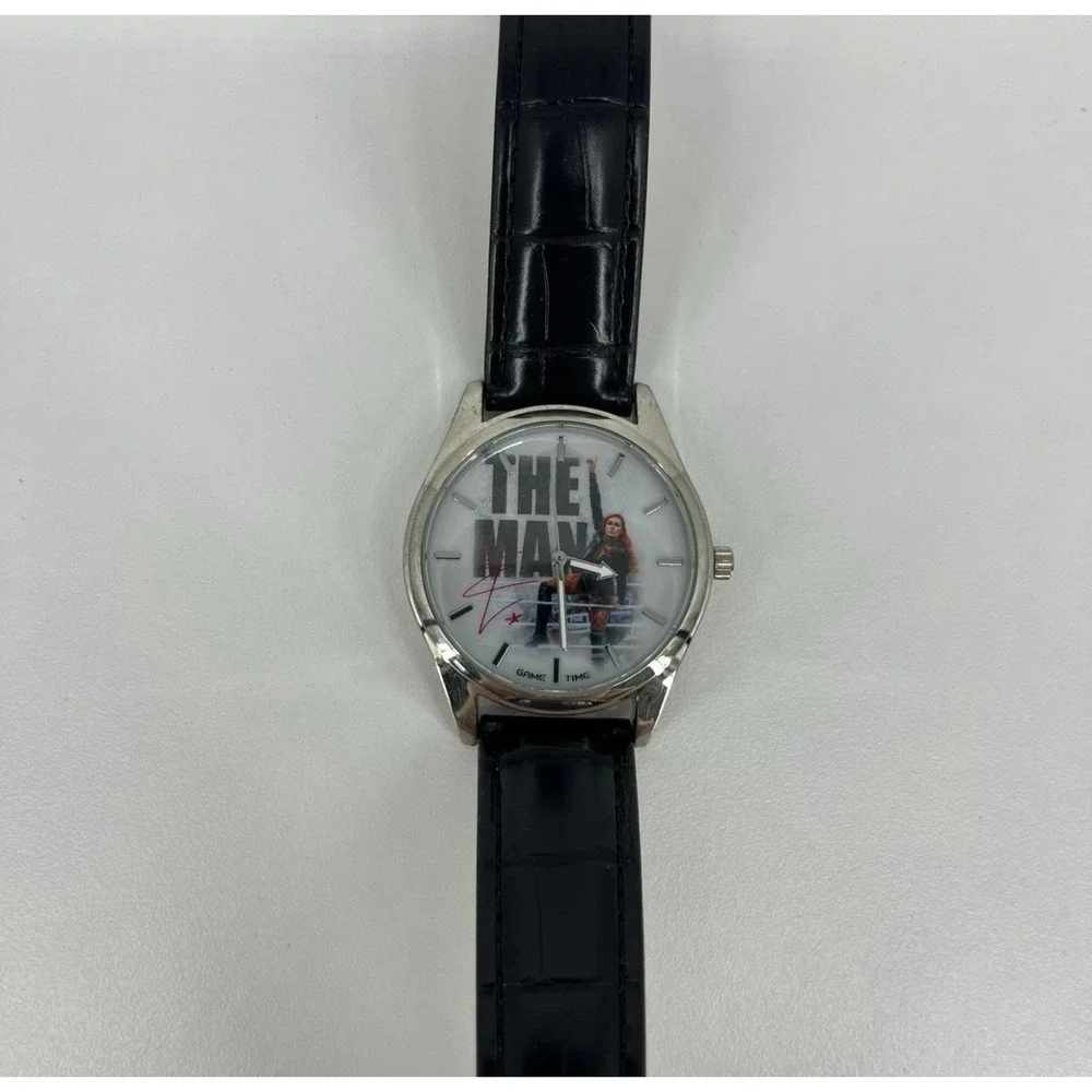 WWE Becky Lynch The Man Watch‎ Men's Size Black Leather Band Game Time New